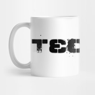 techno distorted logo design Mug